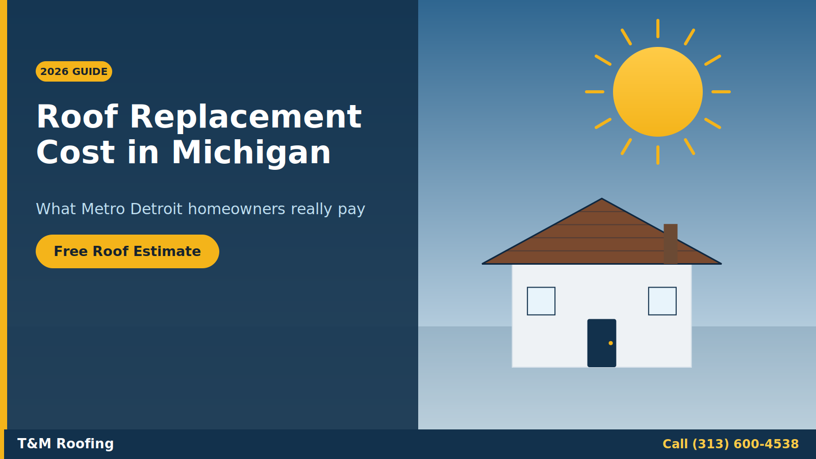 Roof replacement cost in Michigan guide from T&M Roofing