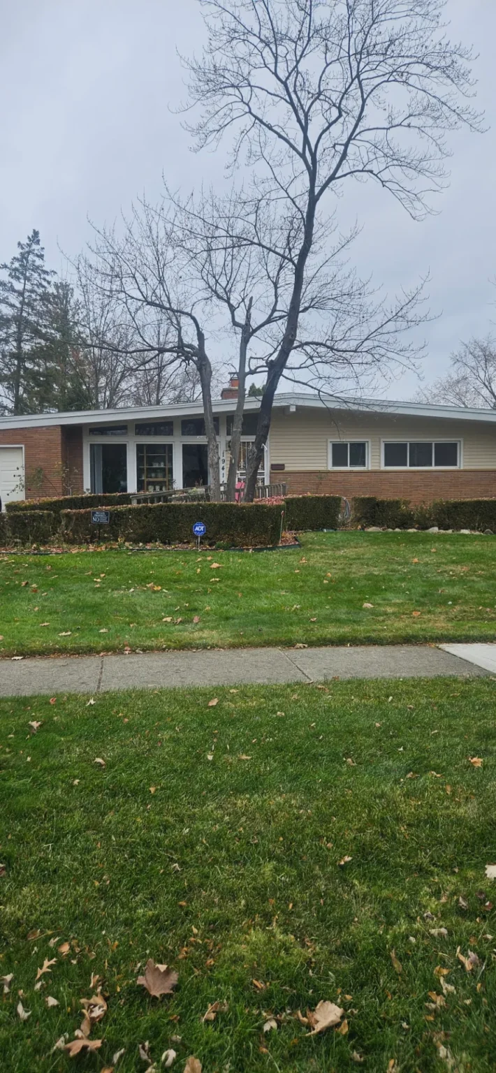 Mid-century ranch home roof inspected by T&M Roofing after a leak