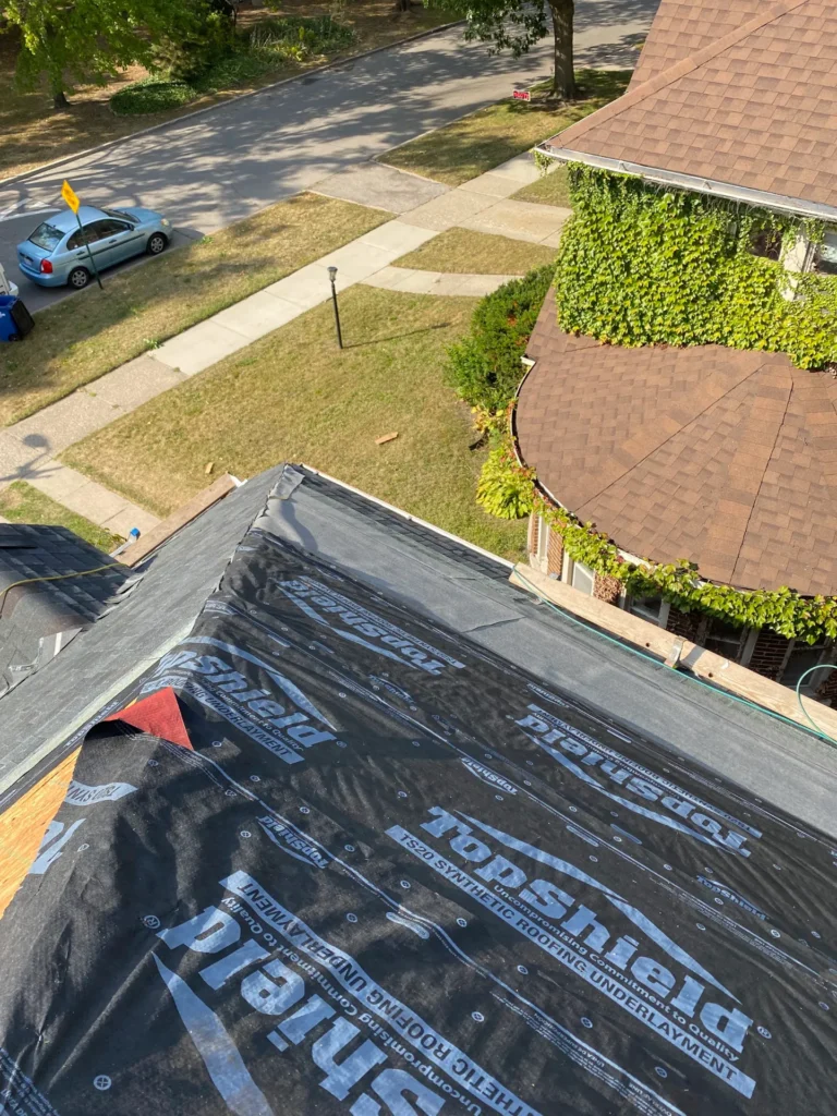 Underlayment around a turret roof