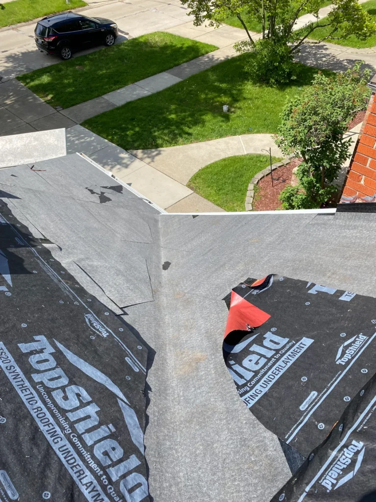 Underlayment in a roof valley – T&M Roofing project